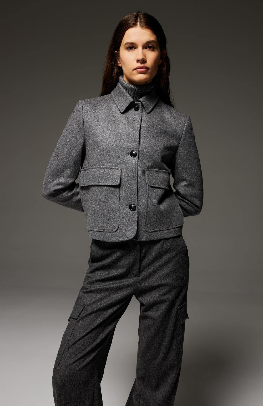Seventy Pantalone stile cargo lungo in flanella cardata stretch - Col. Grigio Shopping Online