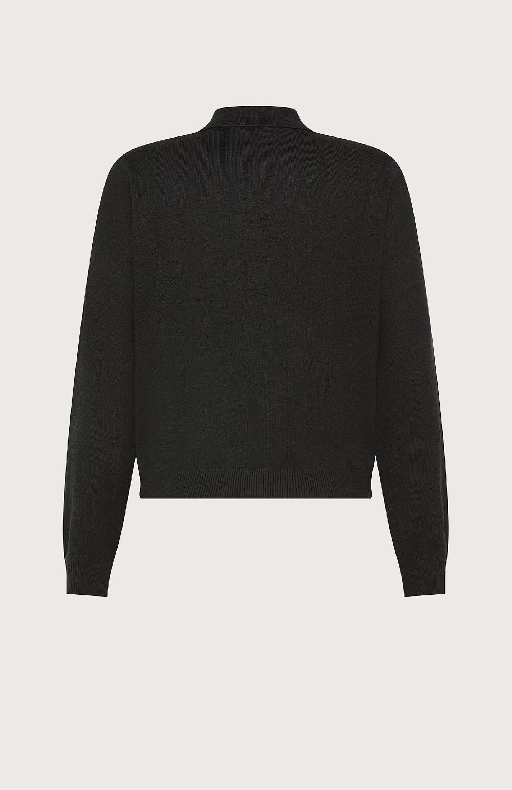 Seventy Polo a maniche lunghe tinta unita - Col. Nero 2025