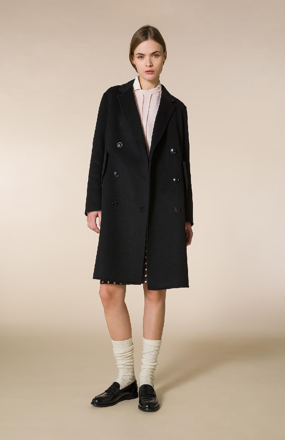Seventy Cappotto doppiopetto in panno double - Col. Nero Qualità