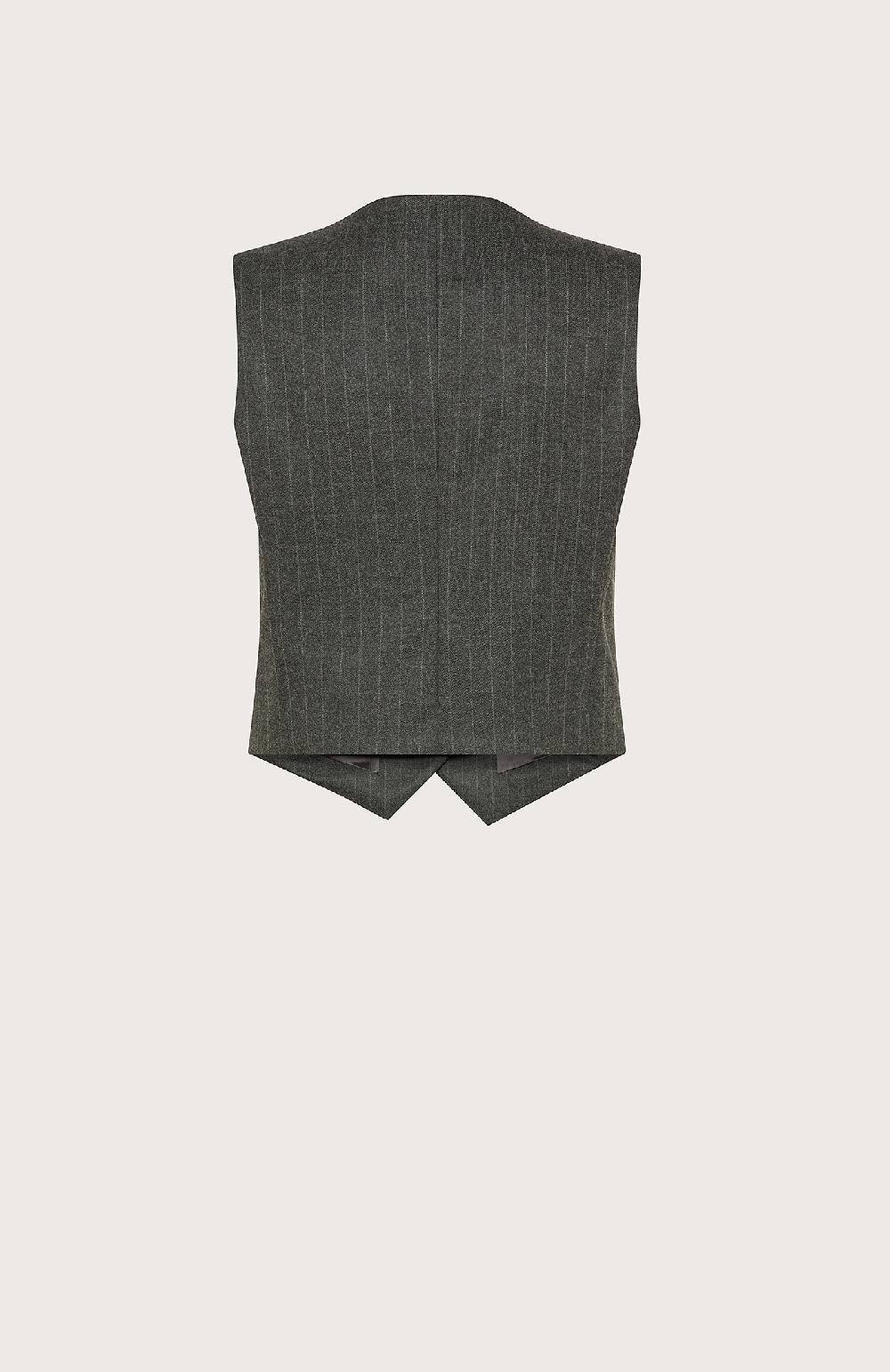 Seventy Gilet sartoriale corto gessato - Col. Grigio Offerta