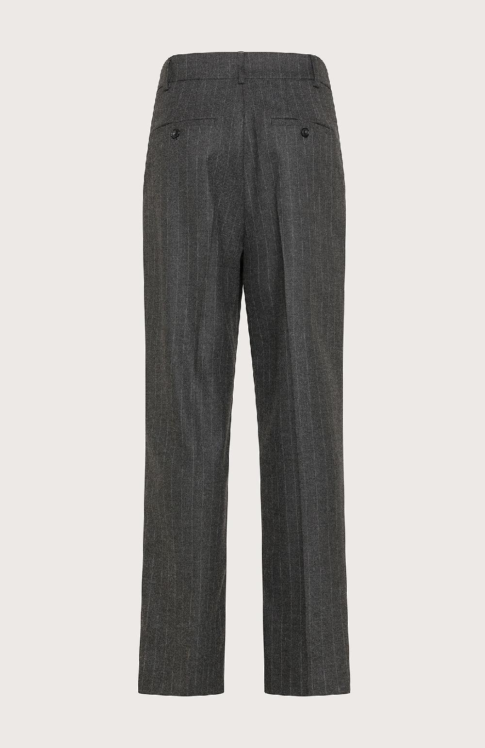 Seventy Pantalone lungo dritto con pinces in flanella gessata - Col. Grigio Online