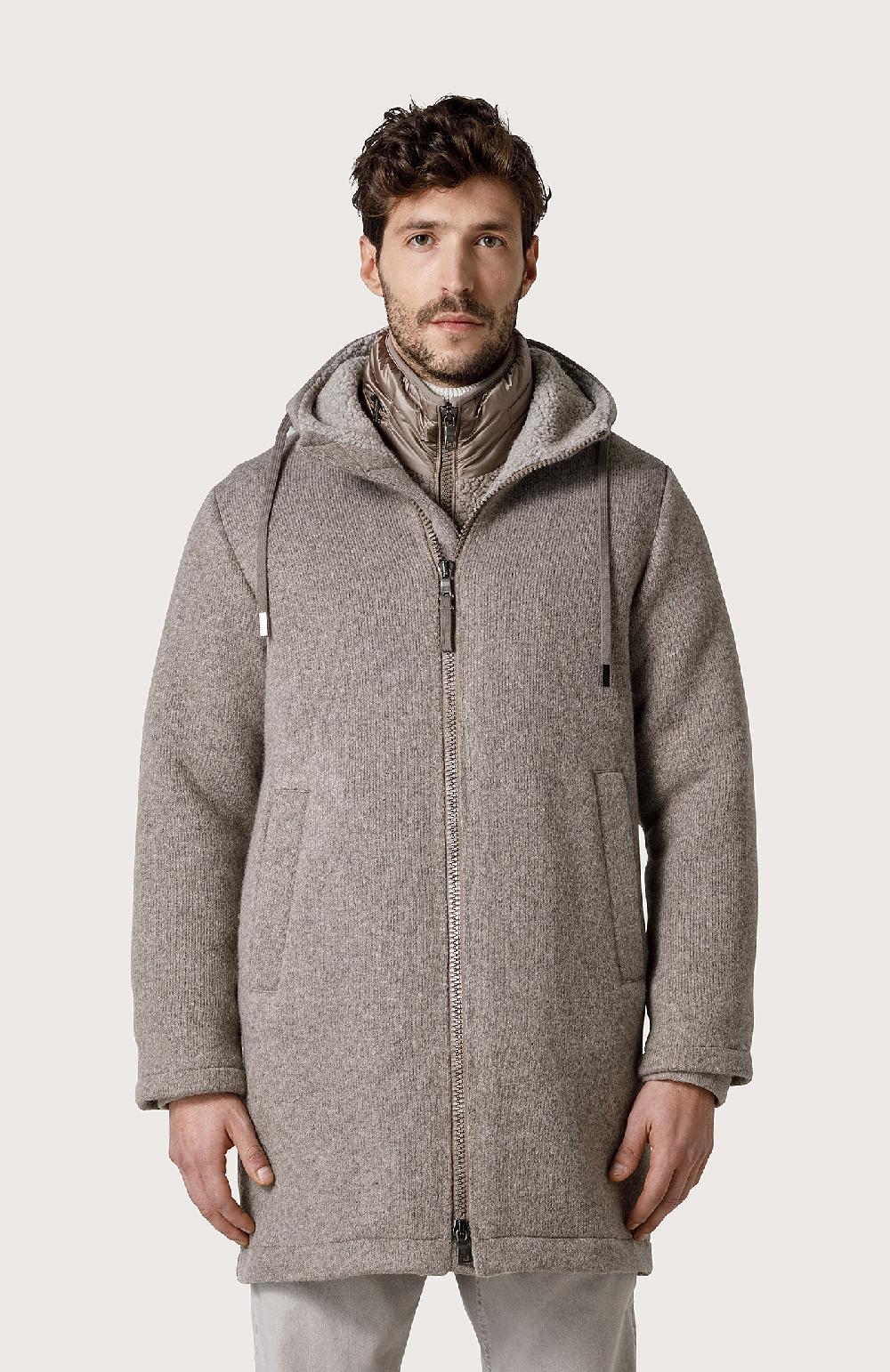 Seventy Parka in tessuto mélange - Col. Marrone In Saldo