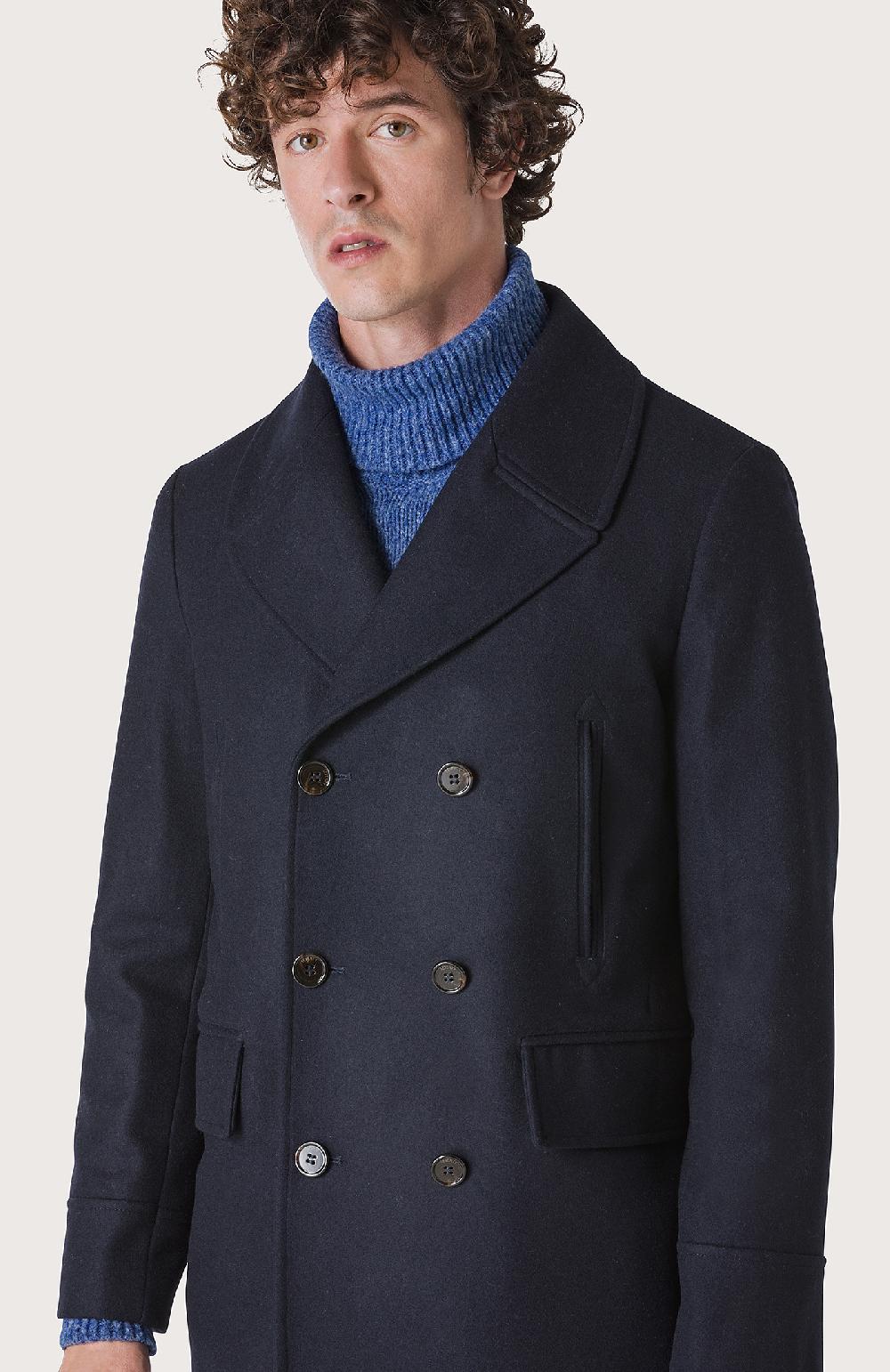 Seventy Cappotto doppiopetto con pistagna - Col. Blu Fino Al -60%