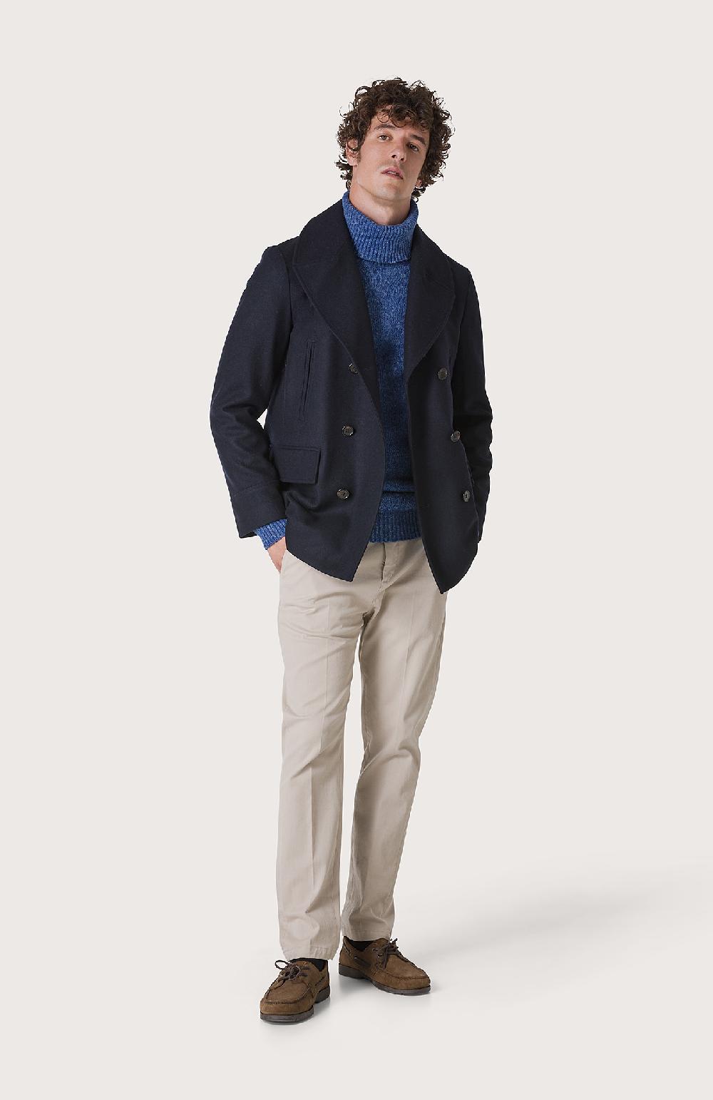 Seventy Cappotto doppiopetto con pistagna - Col. Blu Fino Al -60%