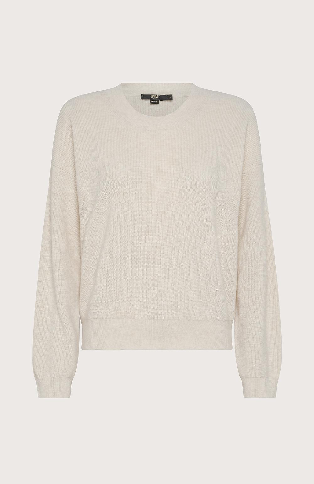 Seventy Maglia girocollo in misto cashmere - Col. Bianco Presa