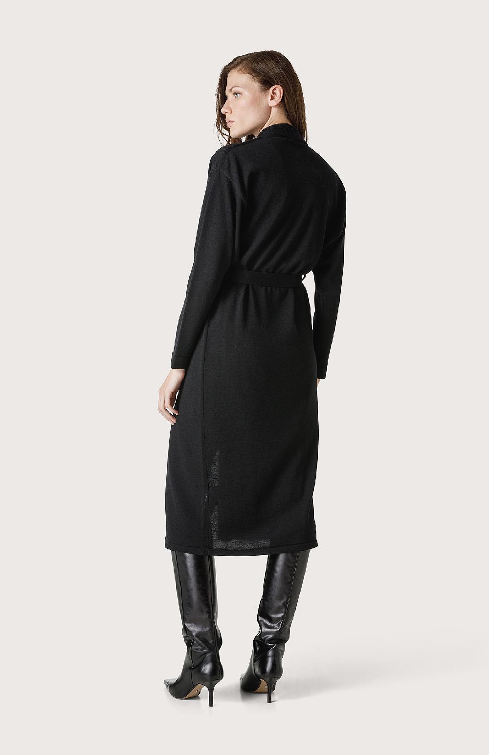 Seventy Maxi cardigan con cintura - Col. Nero Offerta