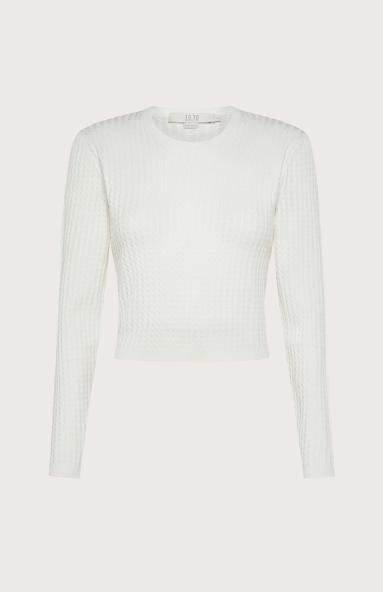 Seventy T-shirt corta con ricami macramè - Col. Bianco Presa