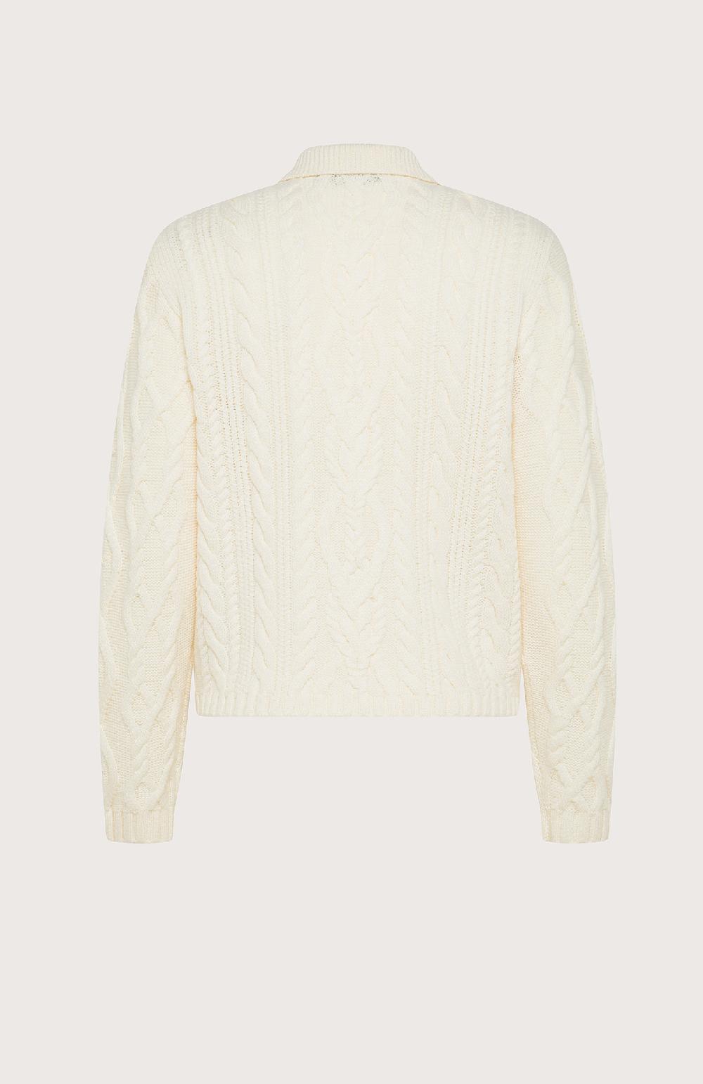 Seventy Cardigan a trecce con colletto in punto norvegese - Col. Neutro Bestseller