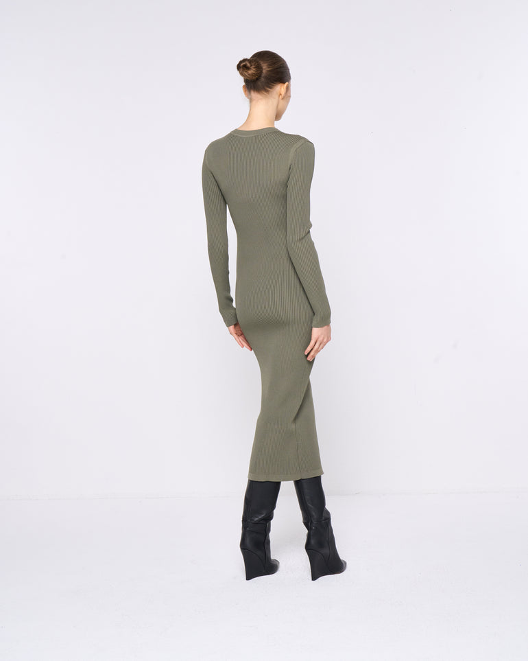 Silvian Heach Abito midi a coste Sconto