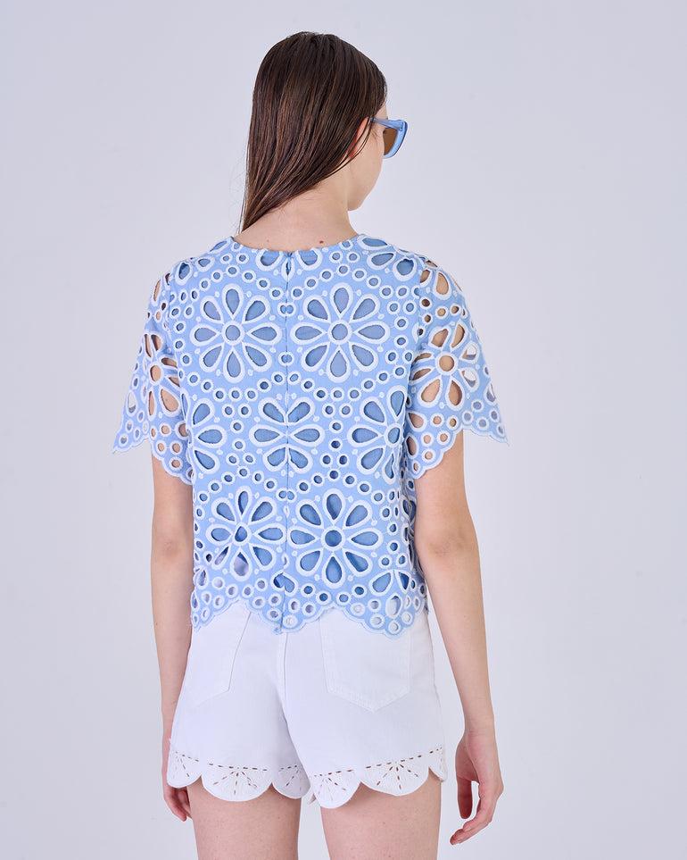 Silvian Heach Blusa traforata a fiori Nuova