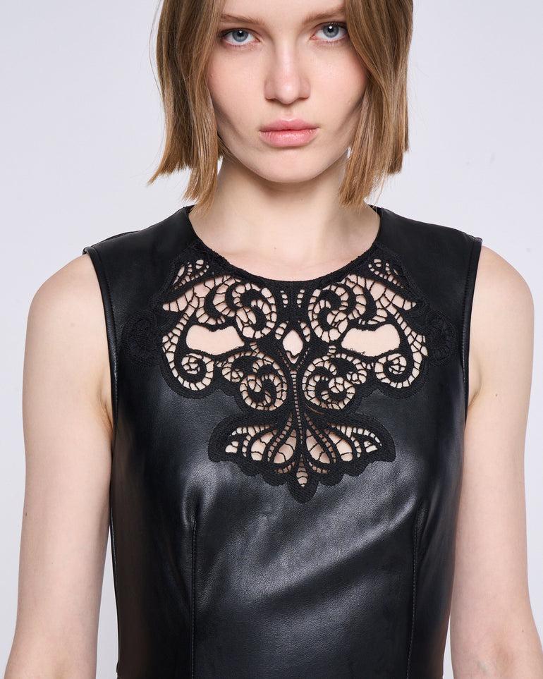 Silvian Heach Abito con pizzo in ecopelle Italia