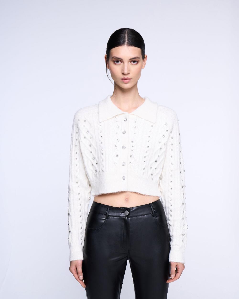 Silvian Heach Cardigan crop con strass Novità
