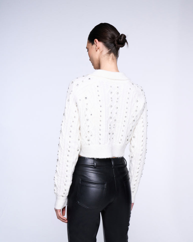 Silvian Heach Cardigan crop con strass Novità