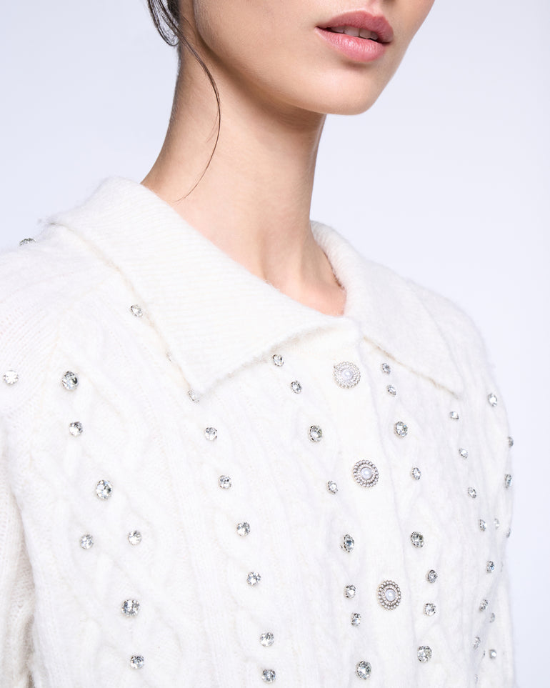 Silvian Heach Cardigan crop con strass Novità
