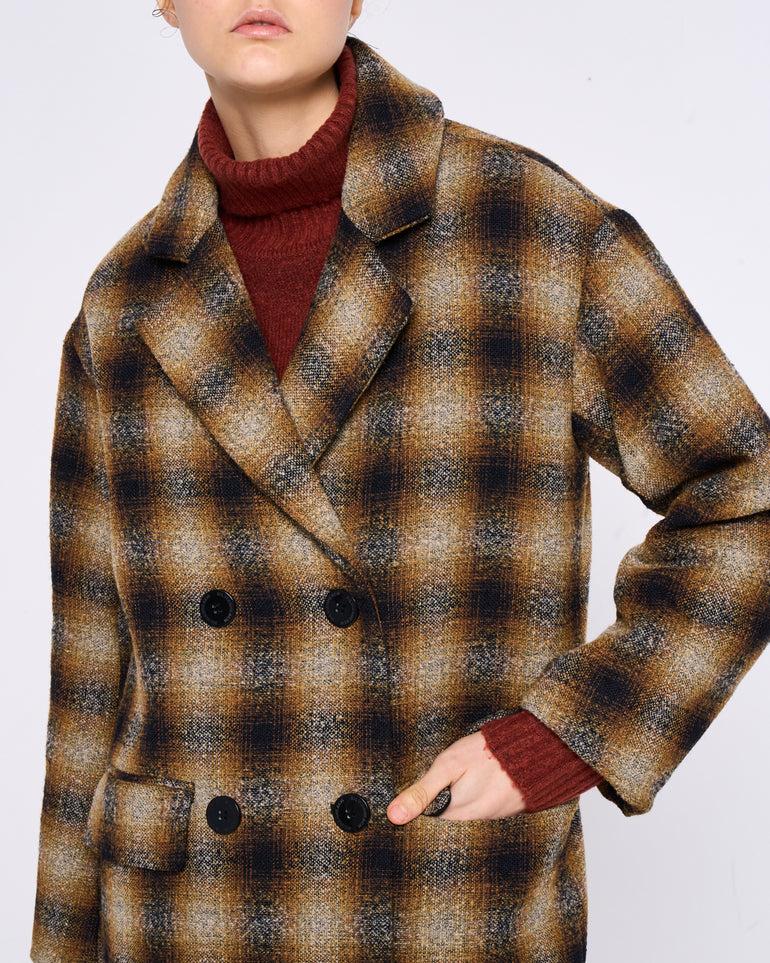 Silvian Heach Cappotto doppiopetto a quadri In Linea