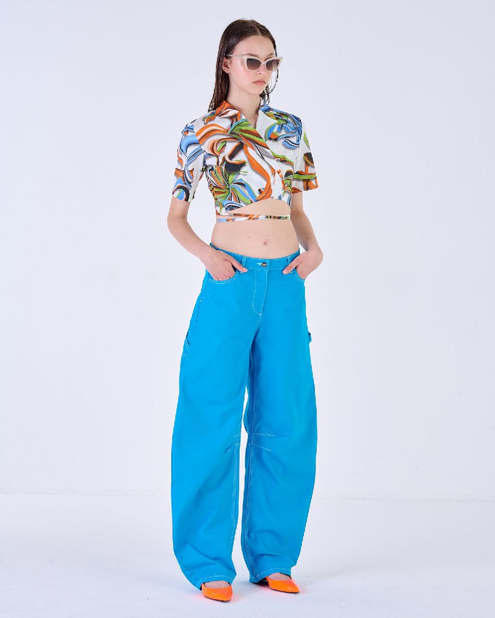 Silvian Heach Camicia cropped a fiori In Vendita