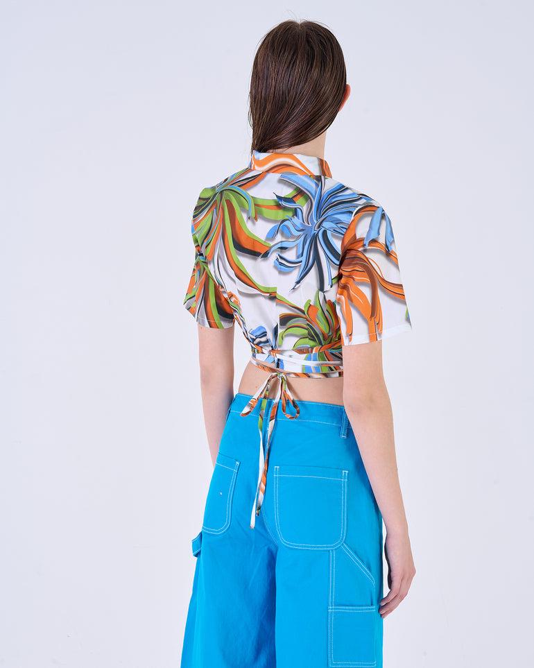 Silvian Heach Camicia cropped a fiori In Vendita