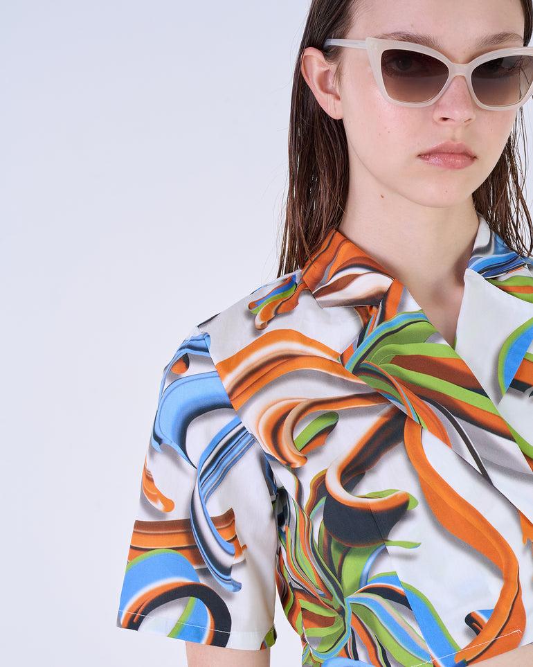 Silvian Heach Camicia cropped a fiori In Vendita