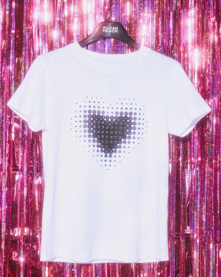 Silvian Heach T-shirt con stampa a cuore Spedizione Gratuita