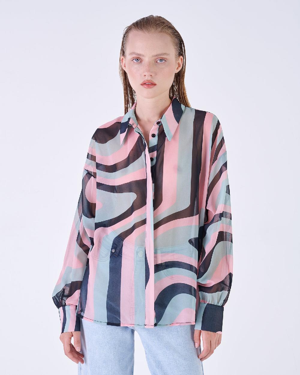Silvian Heach Camicia semitrasparente multicolor Super Saving Price