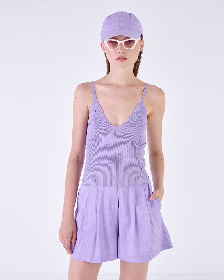Silvian Heach Top a coste con strass Fino al 60% di sconto