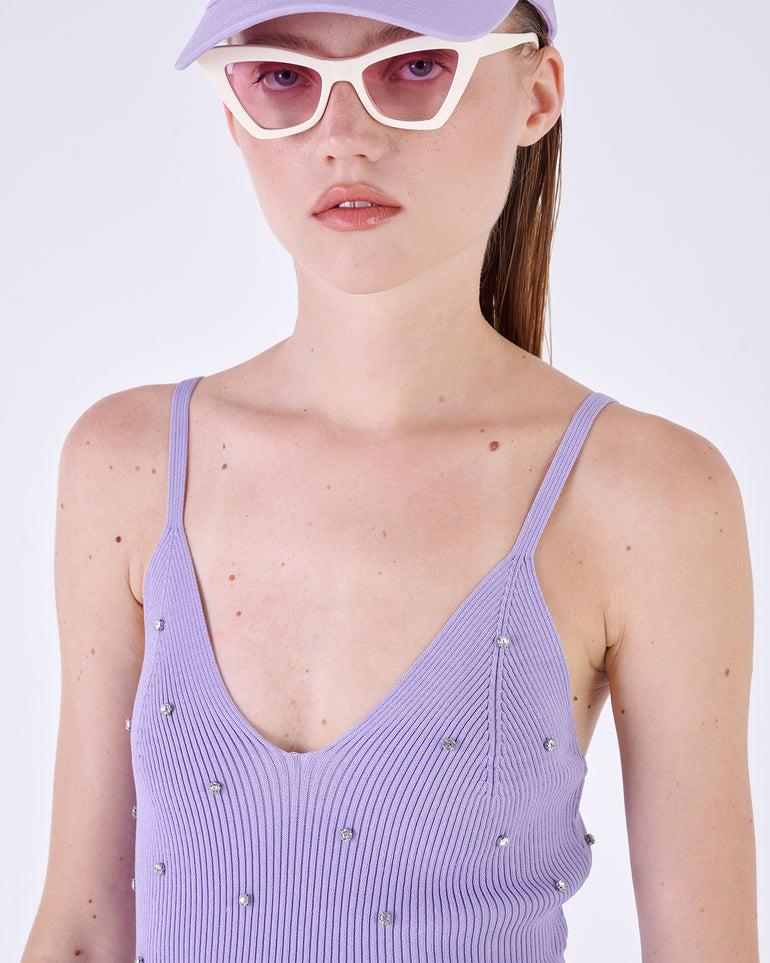 Silvian Heach Top a coste con strass Fino al 60% di sconto