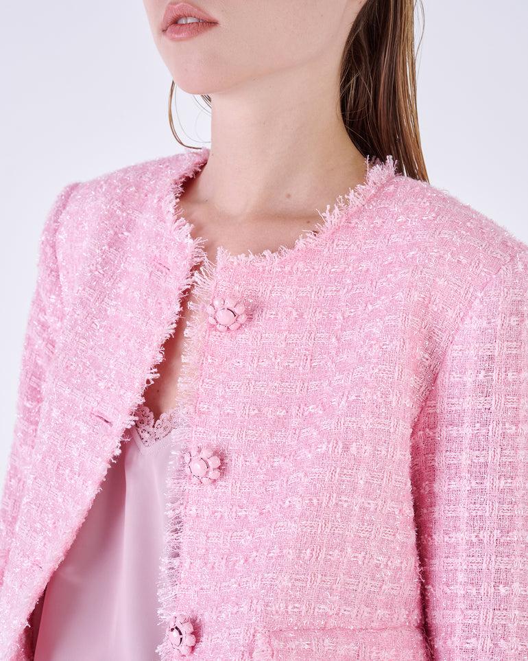 Silvian Heach Blazer corto in bouclé con frange Sostegno trimestrale