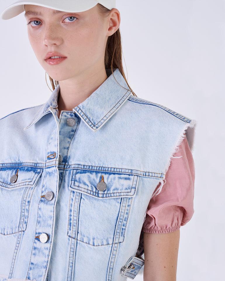 Silvian Heach Gilet in denim 50% di sconto con spedizione gratuita