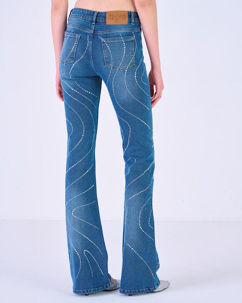Silvian Heach Jeans a zampa con strass 50% di sconto con spedizione gratuita