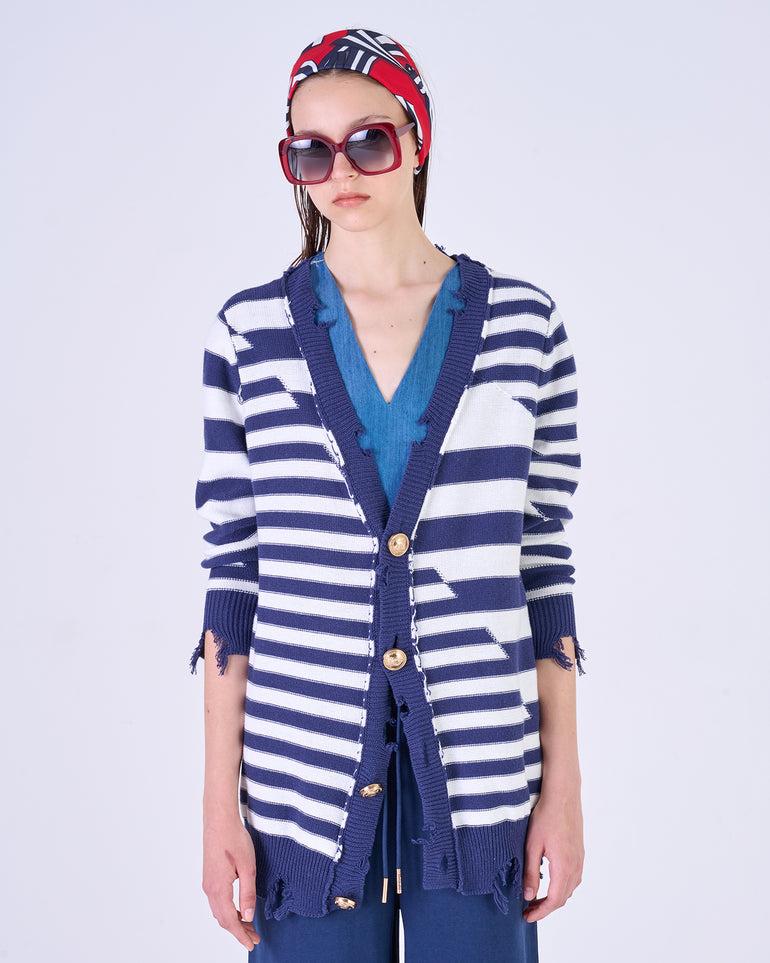 Silvian Heach Cardigan lungo a righe Comprare a buon mercato