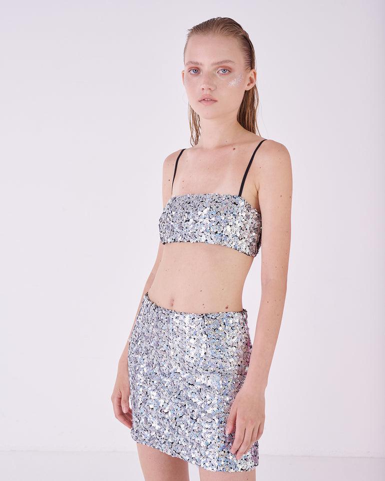 Silvian Heach Top crop con paillettes Offerta speciale della fabbrica