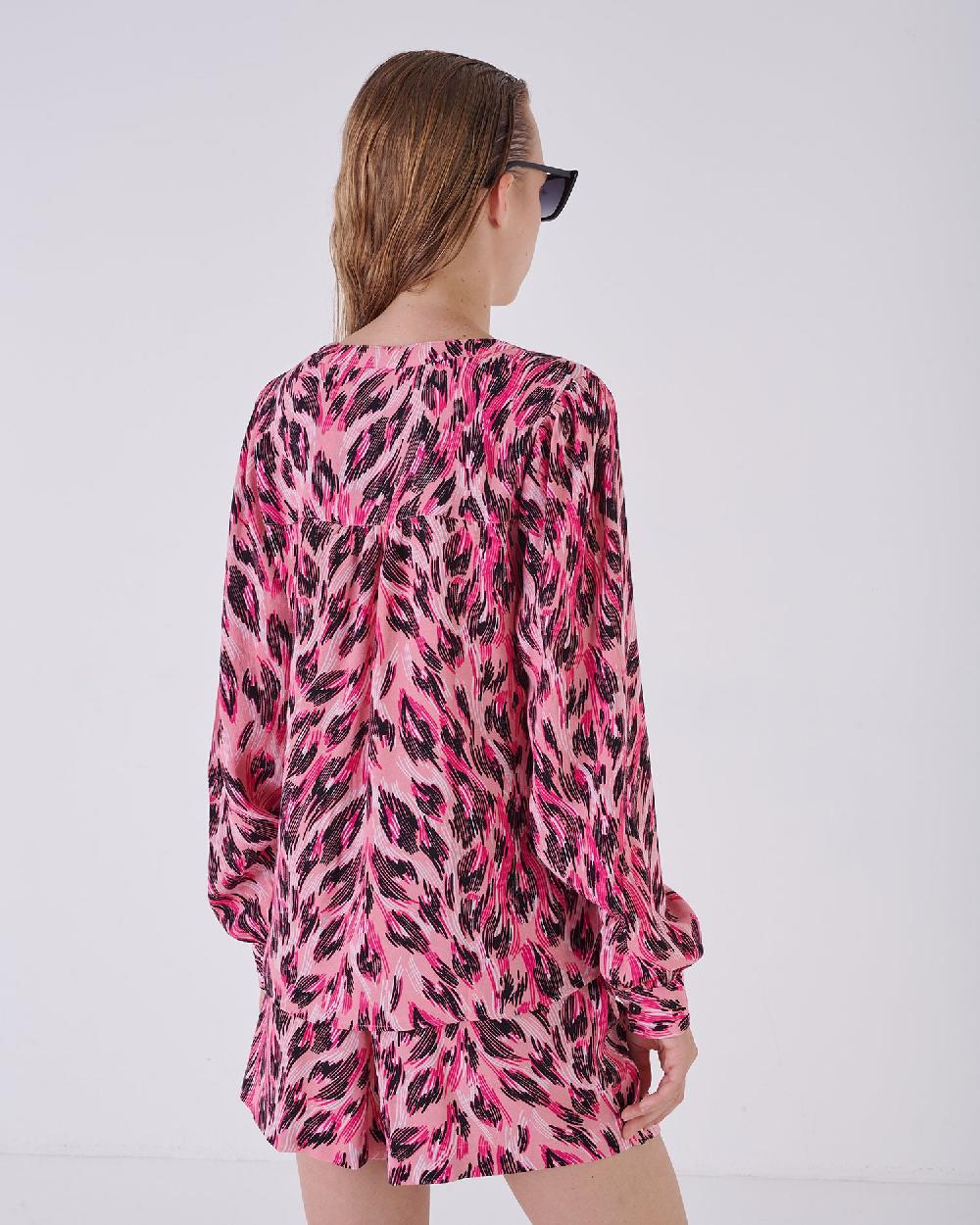 Silvian Heach Camicia maculata con maniche a sbuffo Officina