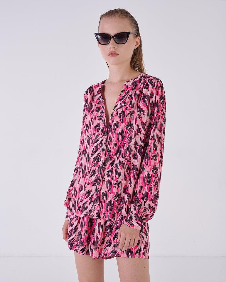 Silvian Heach Camicia maculata con maniche a sbuffo Officina