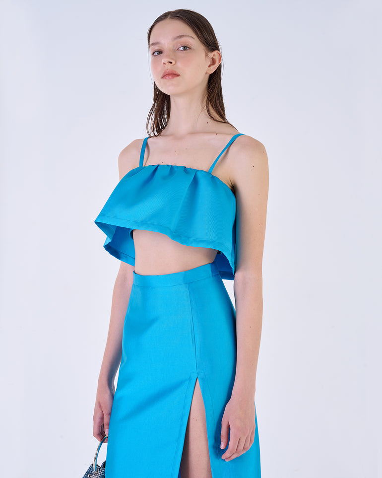 Silvian Heach Top crop con balza 50% di sconto per tempo limitato