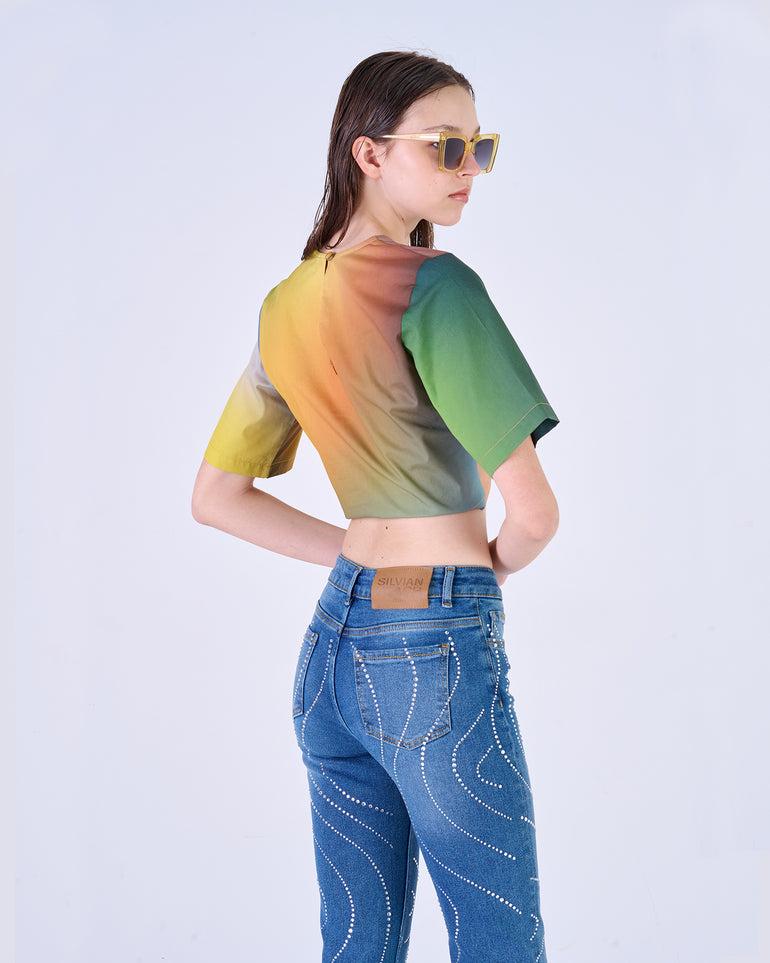 Silvian Heach T-Shirt crop multicolor Consegna Veloce