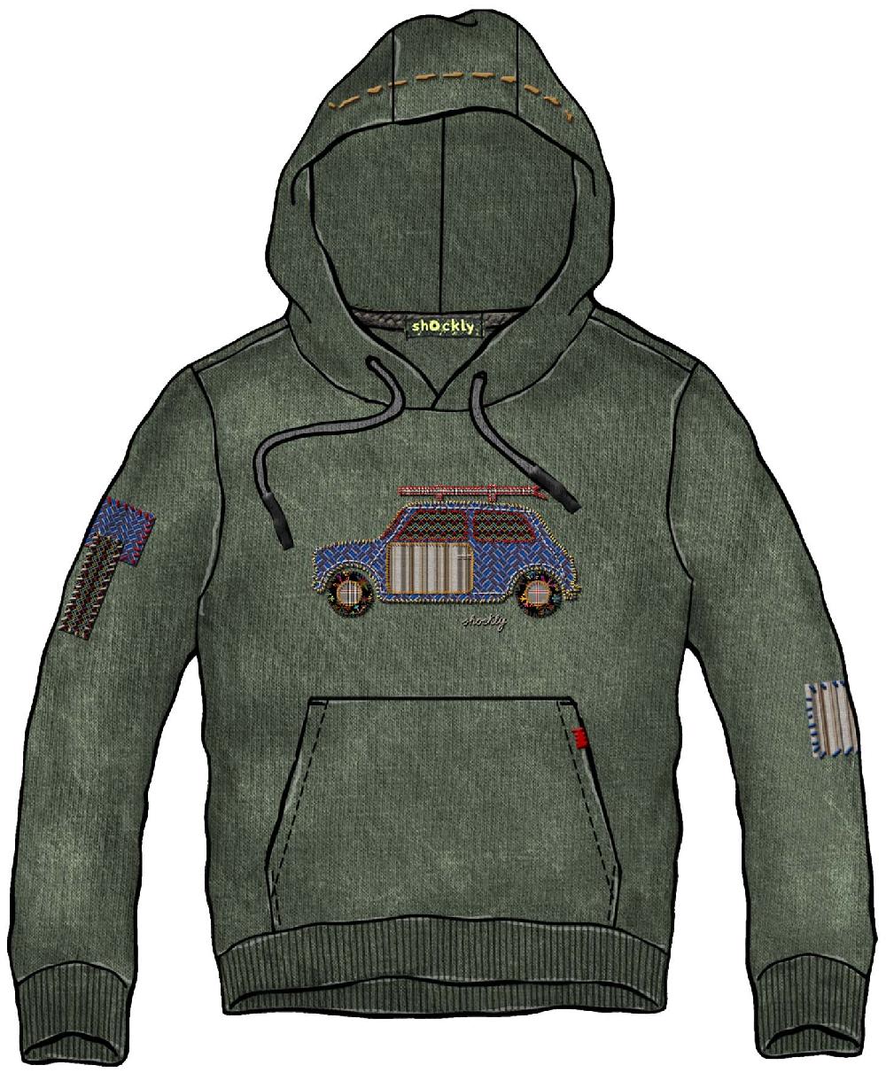 Shockly FELPA-HAND-MINI-HOOD Military Qualità