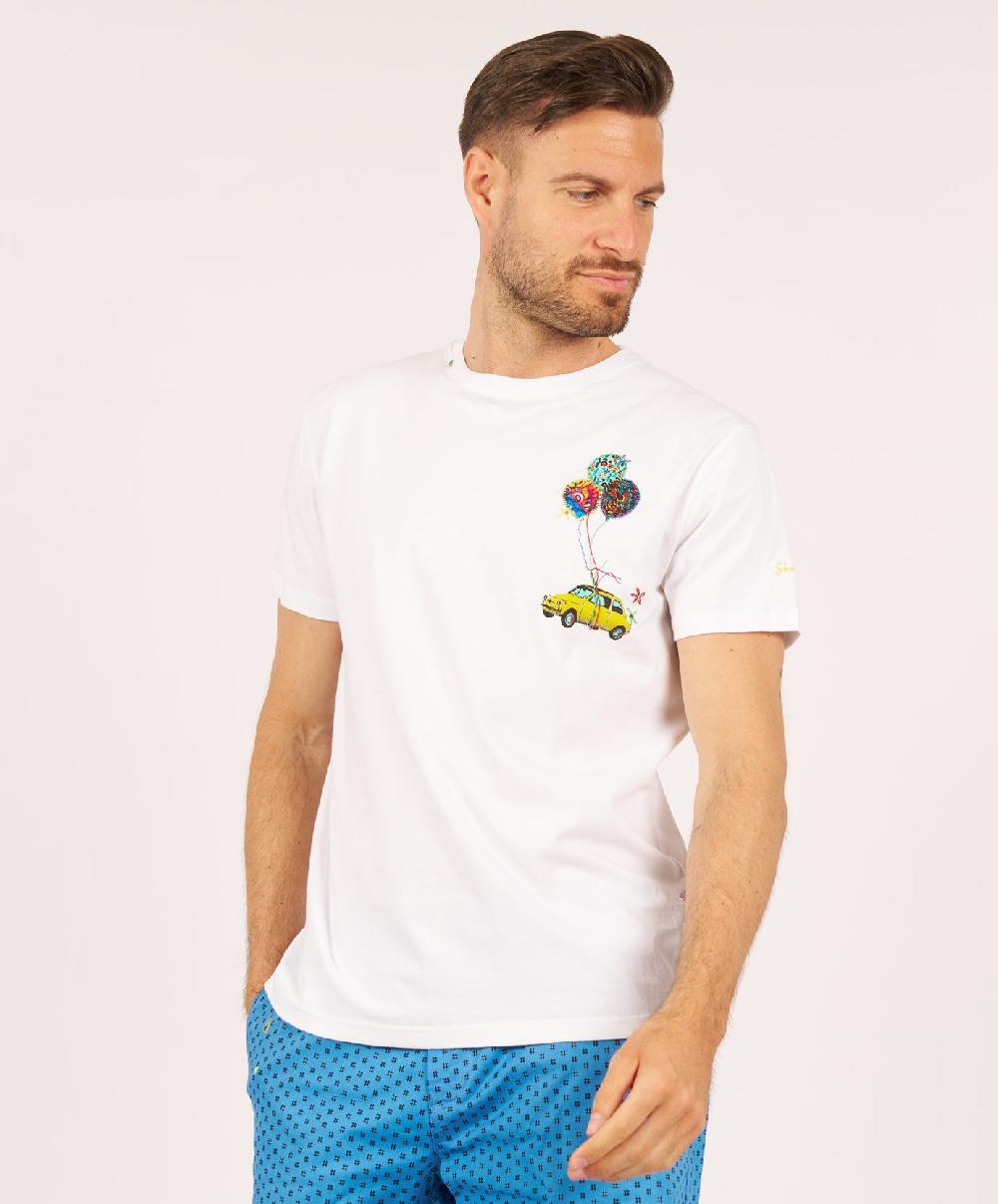 Shockly T-SHIRT-HAND-BALOON White Vendita Calda