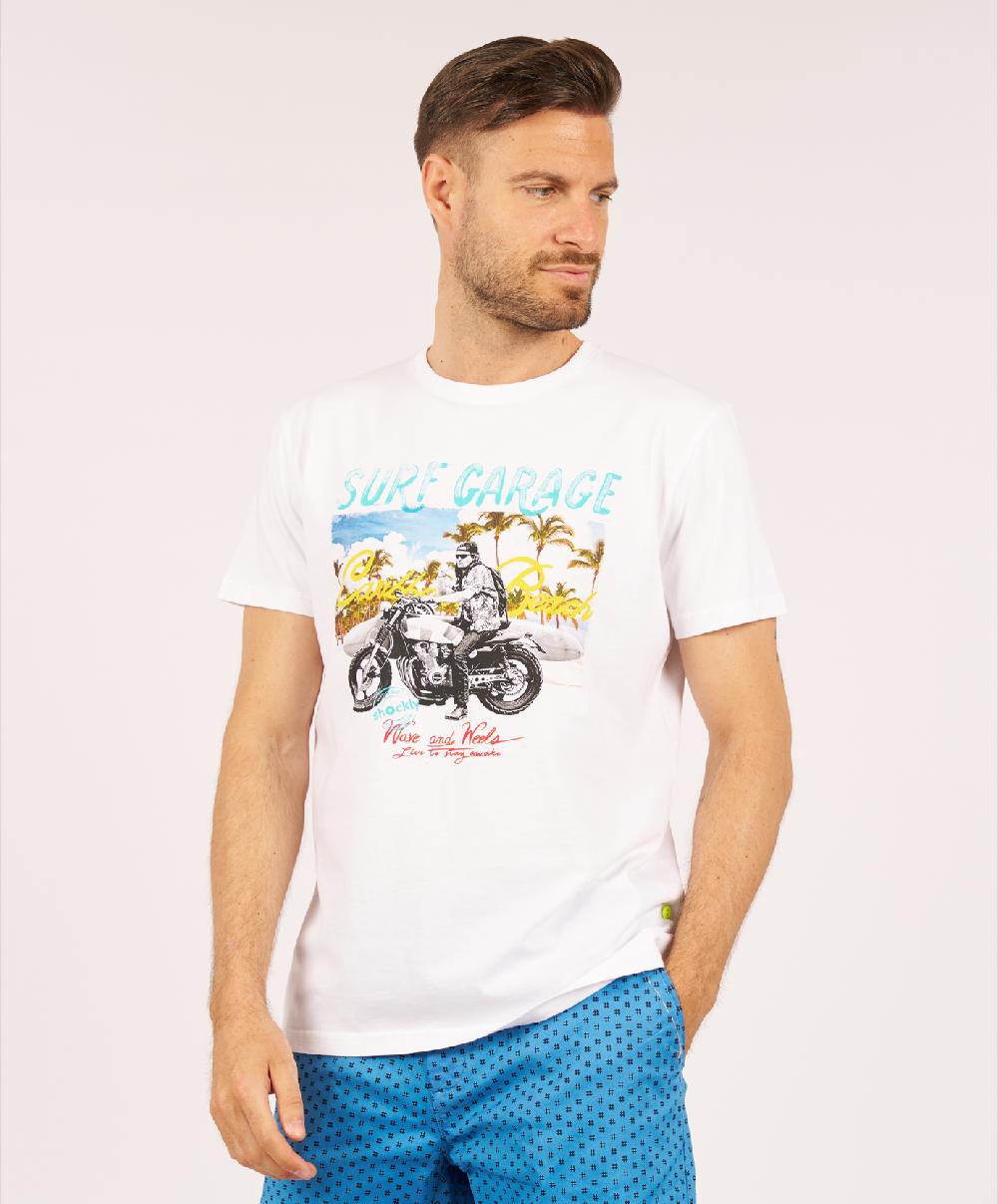 Shockly T-SHIRT-GARAGE White Vendite Flash