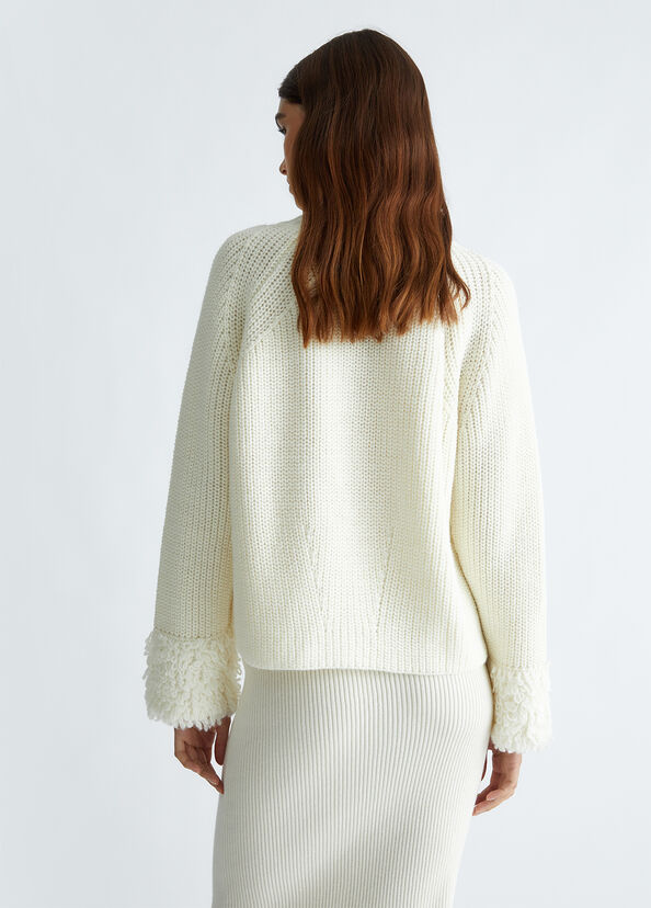 ﻿Liu Jo Maglia bianca in lana Italia