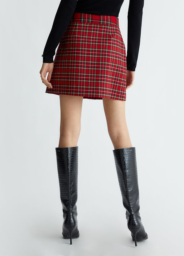 Liu Jo Minigonna a pieghe in tartan Spedizione Gratuita