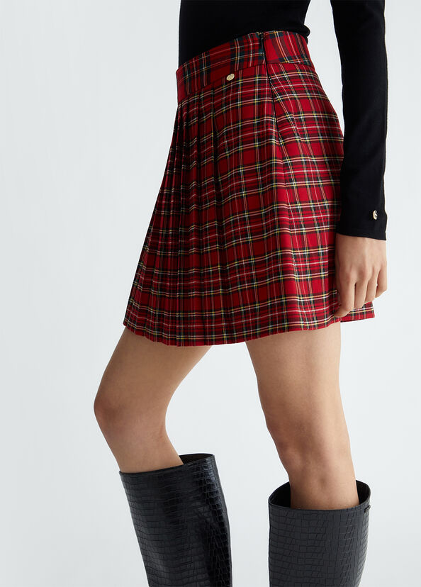 Liu Jo Minigonna a pieghe in tartan Spedizione Gratuita