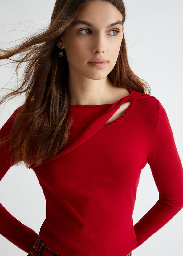 Liu Jo Maglia rossa con cut-out Shopping Online