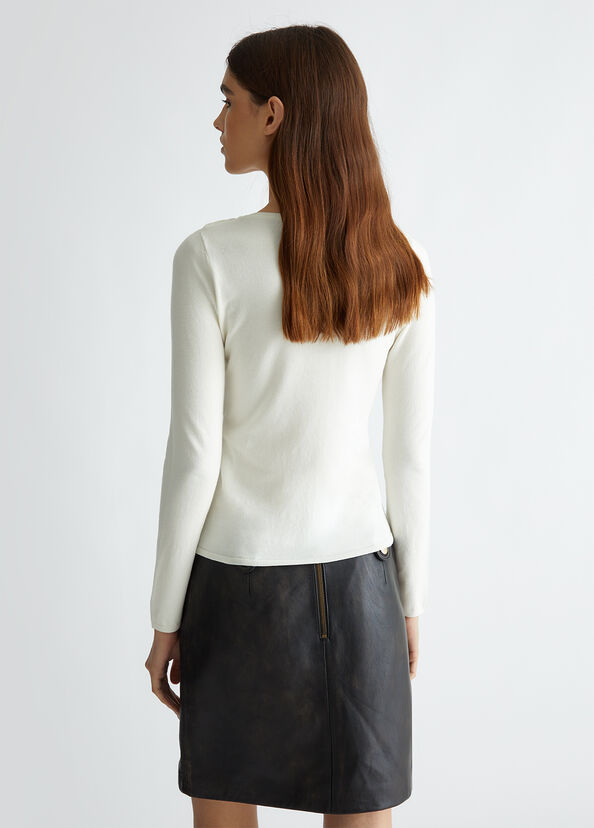 Liu Jo Maglia bianca con cut-out Prezzo Ridotto