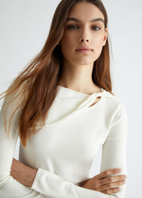 Liu Jo Maglia bianca con cut-out Prezzo Ridotto