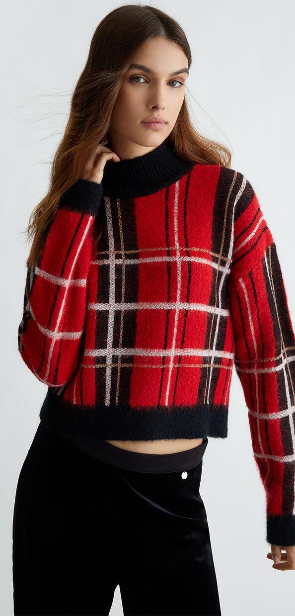 Liu Jo Pullover in tartan rosso Novità
