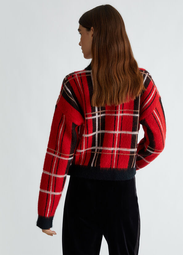 Liu Jo Pullover in tartan rosso Novità