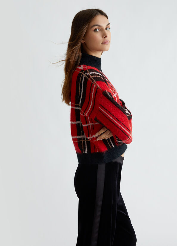 Liu Jo Pullover in tartan rosso Novità