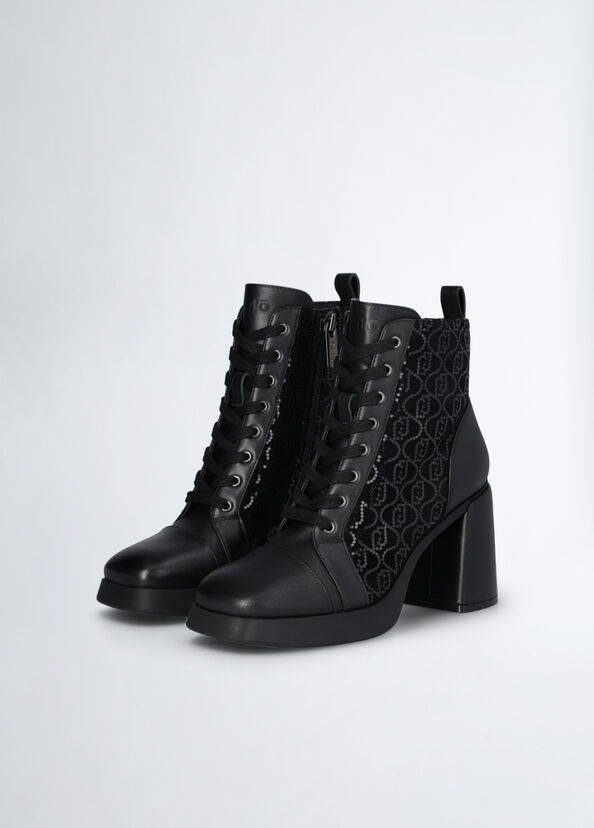 Liu Jo Stivaletti neri con micro paillettes Vendita