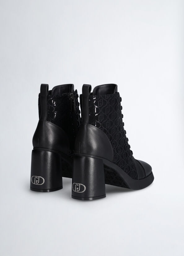 Liu Jo Stivaletti neri con micro paillettes Vendita