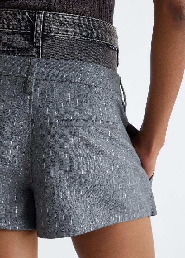 Liu Jo Minigonna in twill gessato e denim Hotsell